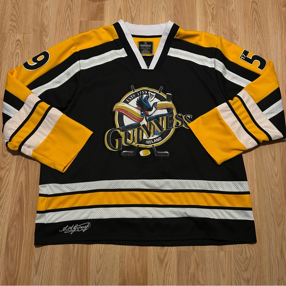 Guinness Mens Hockey Jersey 3XL Ireland 1759 Promo Toucan Black Yellow